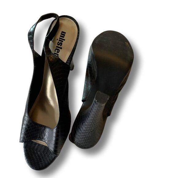 Unlisted 4” Heels Black Snake Skin Leather size 11 - Picture 3 of 3